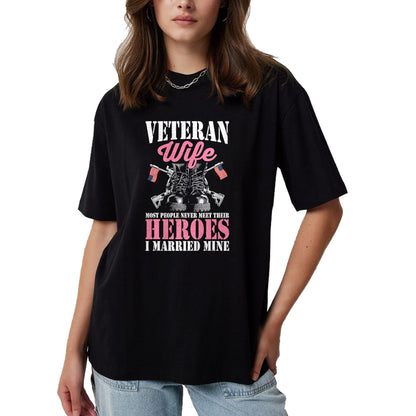 Best Wife Shirt, Wife and Husband Unisex T-Shirt/Hoodie/Sweatshirt HLT00 - Gift for wife T shirt, lucky wife   Veteran Wife Married Mine Proud Military Veteran Husband T-Shirt