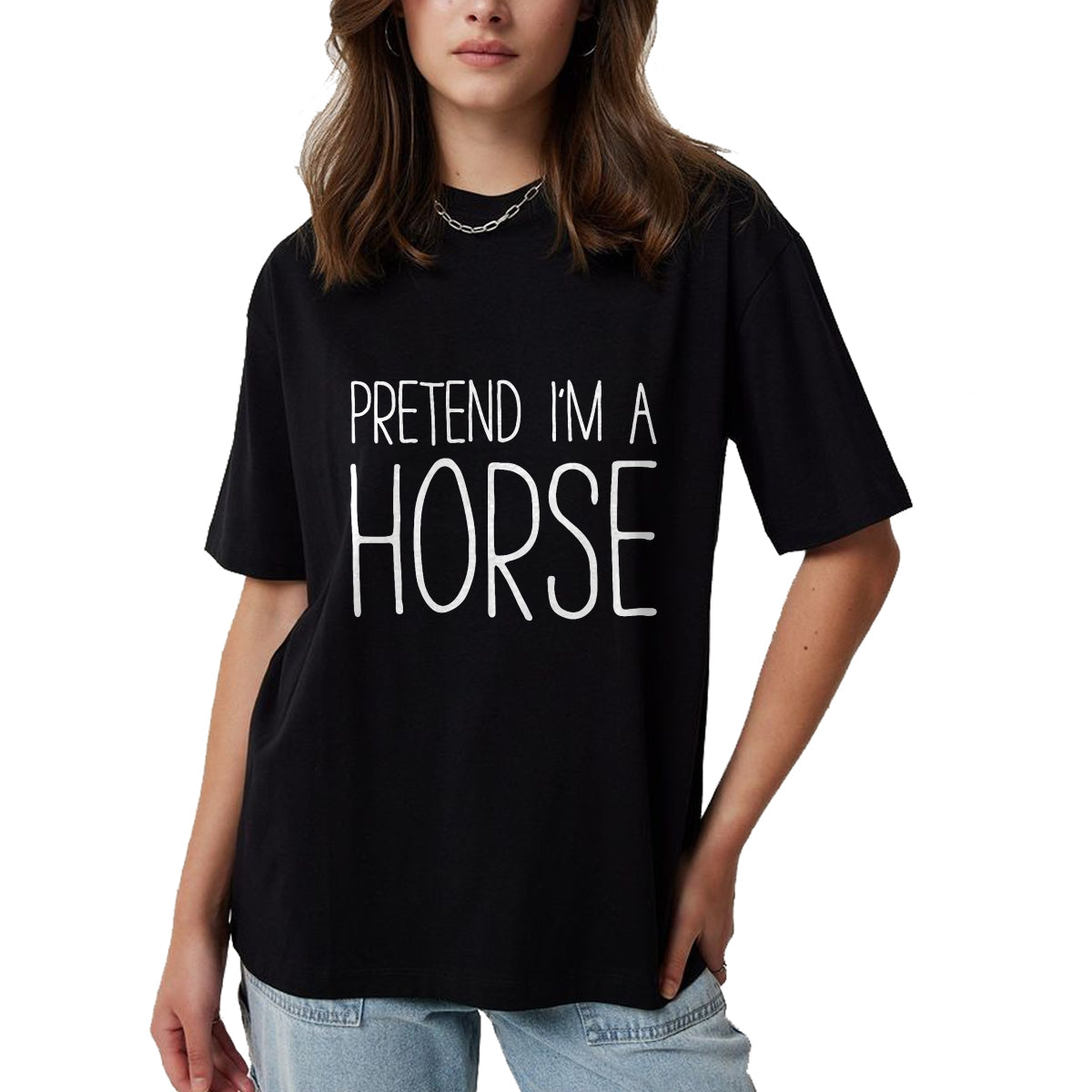 Best Horse Lover Shirt , Funny Horse UnisexT-Shirt/Hoodie/Sweatshirt HLT00 - Pretend I_m A Horse Shirt Adult Kids Men Women Costume T-Shirt