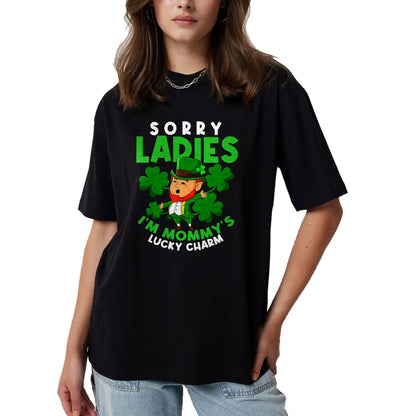 Gift for Mom Shirt, Funny Mom Unisex T-Shirt/Hoodie/Sweatshirt HLT00 - Mommys Lucky Charm Mom St Patricks Day Leprechaun Toddler T-Shirt