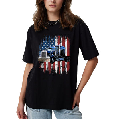 Best Truck Driver Life Shirt, Funny Trucker UnisexT-Shirt/Hoodie/Sweatshirt HLT00 - Trucker American Flag Truck Driver Truck Driver Gift T-Shirt