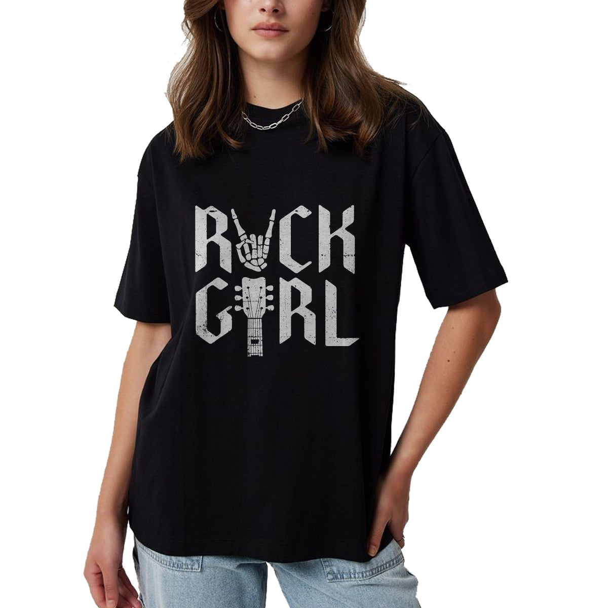 Guitar Lover Shirt, Funny Guitar UnisexT-Shirt/Hoodie/Sweatshirt HLT00 - Girls Rock, Rock_n Roll Girl, Rock On Skeleton, Guitar Band T-Shirt