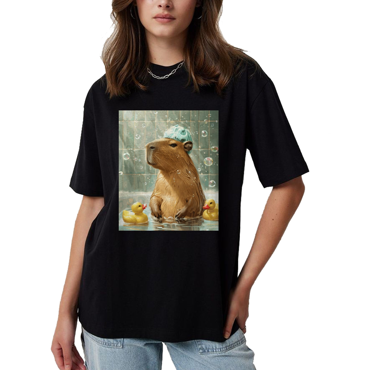 Cute Capybara Shirt, Funny Capybara Unisex T-Shirt/Hoodie/Sweatshirt HLT00 - Funny Graphic Capybara Long Sleeve T-Shirt (22)