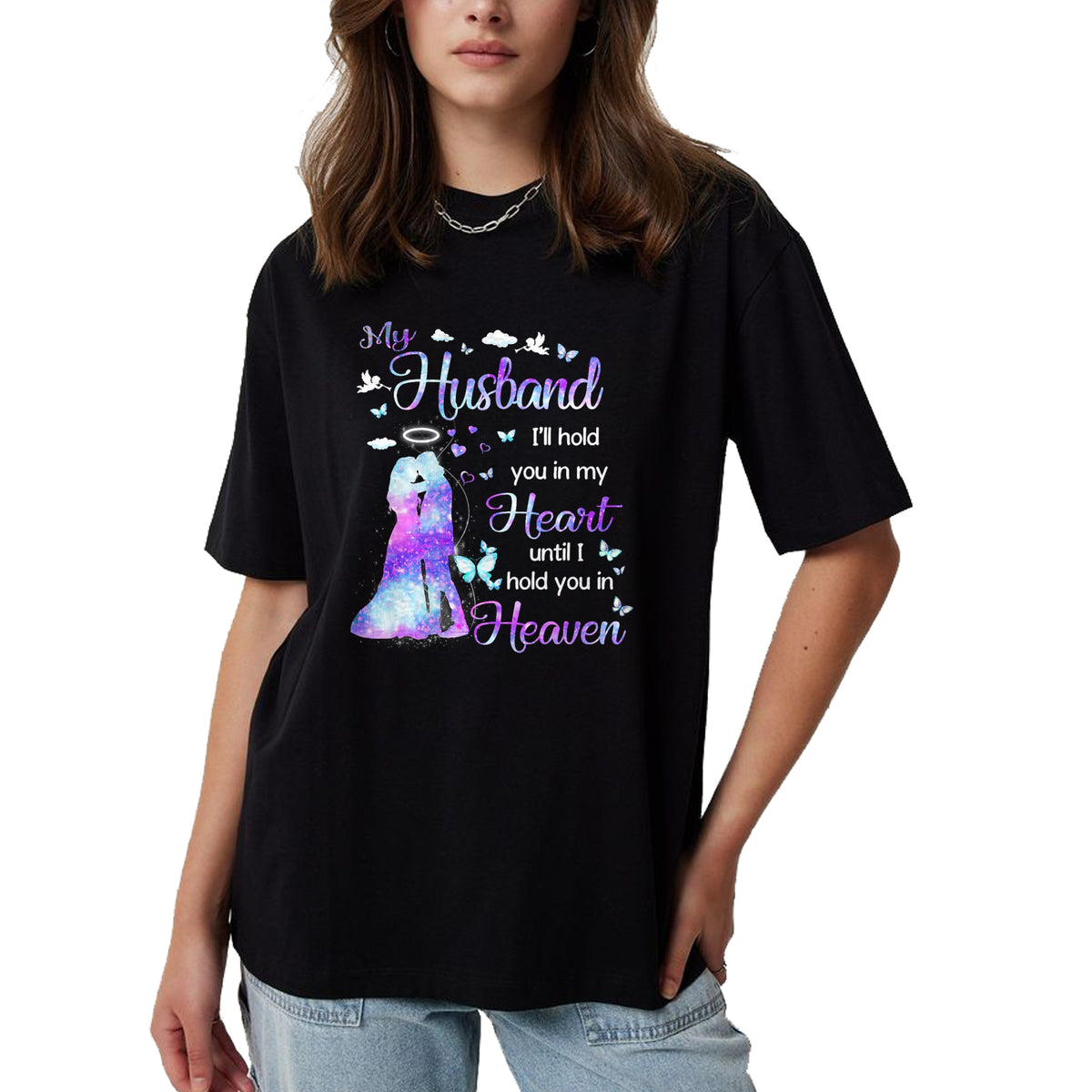 Best Wife Shirt, Wife and Husband Unisex T-Shirt/Hoodie/Sweatshirt HLT00 - My Husband in Heaven T-Shirt