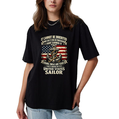 Proud Veteran Shirt, Funny Veteran UnisexT-Shirt/Hoodie/Sweatshirt HLT00 - Own Forever The Title U.S Sailor Military Veteran Flag USA T-Shirt