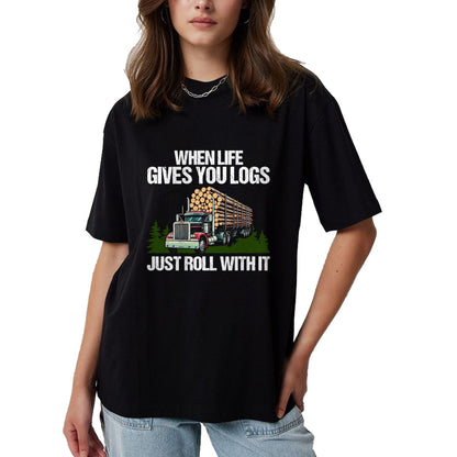 Best Truck Driver Life Shirt, Funny Trucker UnisexT-Shirt/Hoodie/Sweatshirt HLT00 - Log Truck Driver Timber Lorry Funny Logging Truck T-Shirt (1)