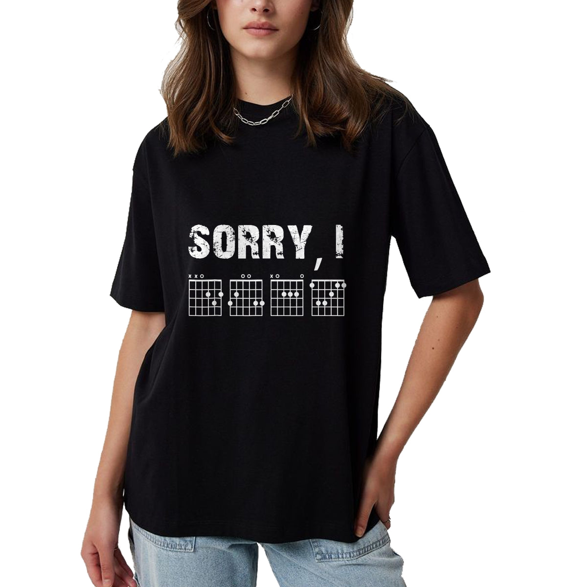 Guitar Lover Shirt, Funny Guitar UnisexT-Shirt/Hoodie/Sweatshirt HLT00 - Sorry I-DGAF Funny Hidden Message Guitar Chords for Lover T-Shirt