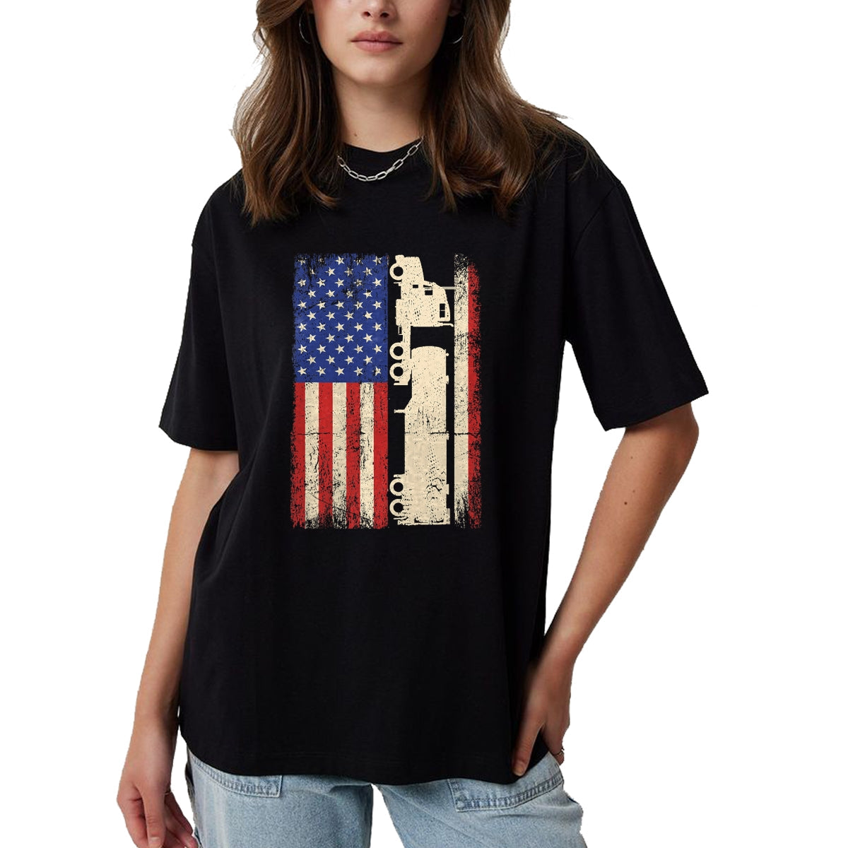 Best Truck Driver Life Shirt, Funny Trucker UnisexT-Shirt/Hoodie/Sweatshirt HLT00 - Truck Driver USA American Flag Patriotic Trucker Men T-Shirt