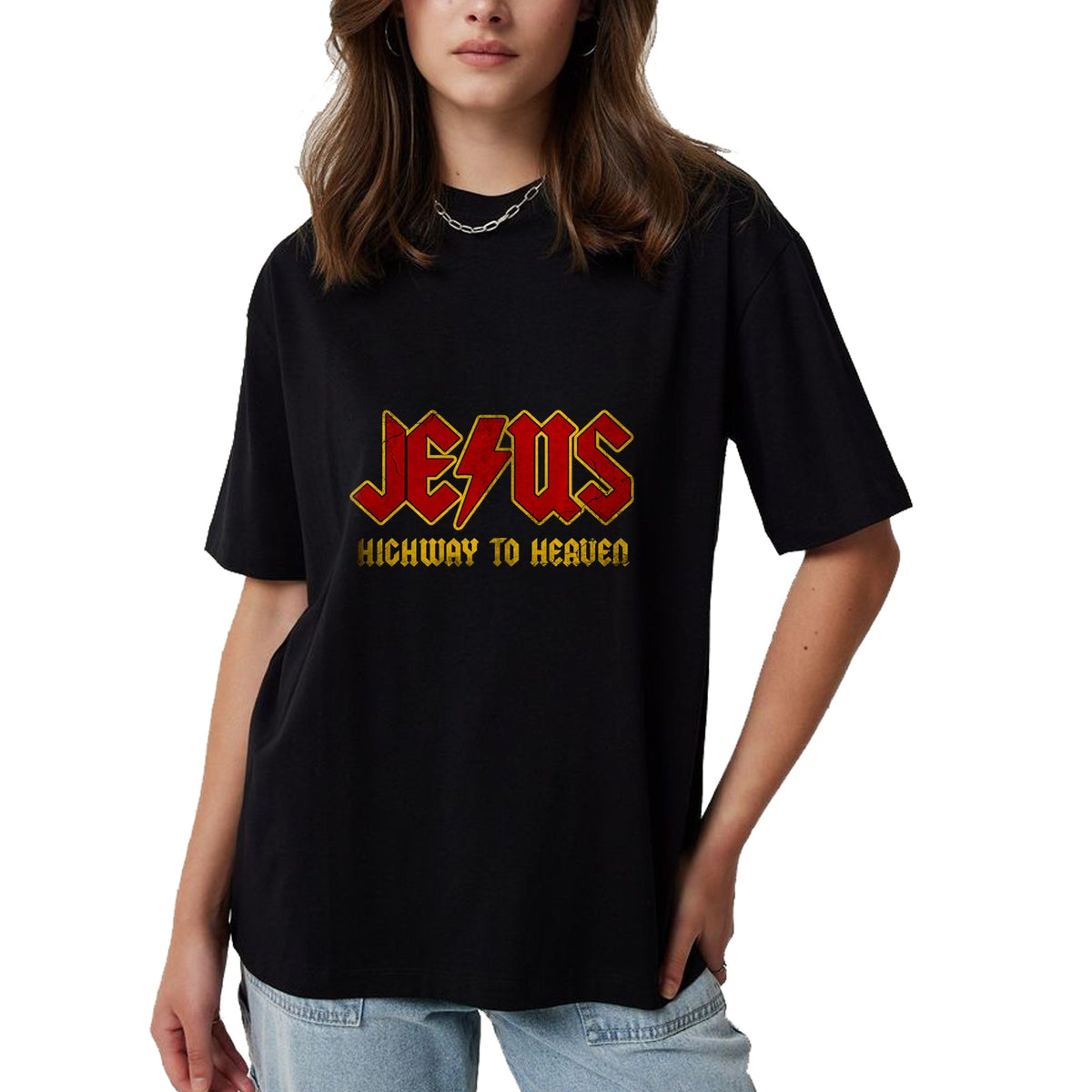 Christian Tee, Christian Faith Unisex T-Shirt/Hoodie/Sweatshirt HLT00 -Christ Jesus Highway To Heaven, Superhero Jesus Christian Premium T-Shirt