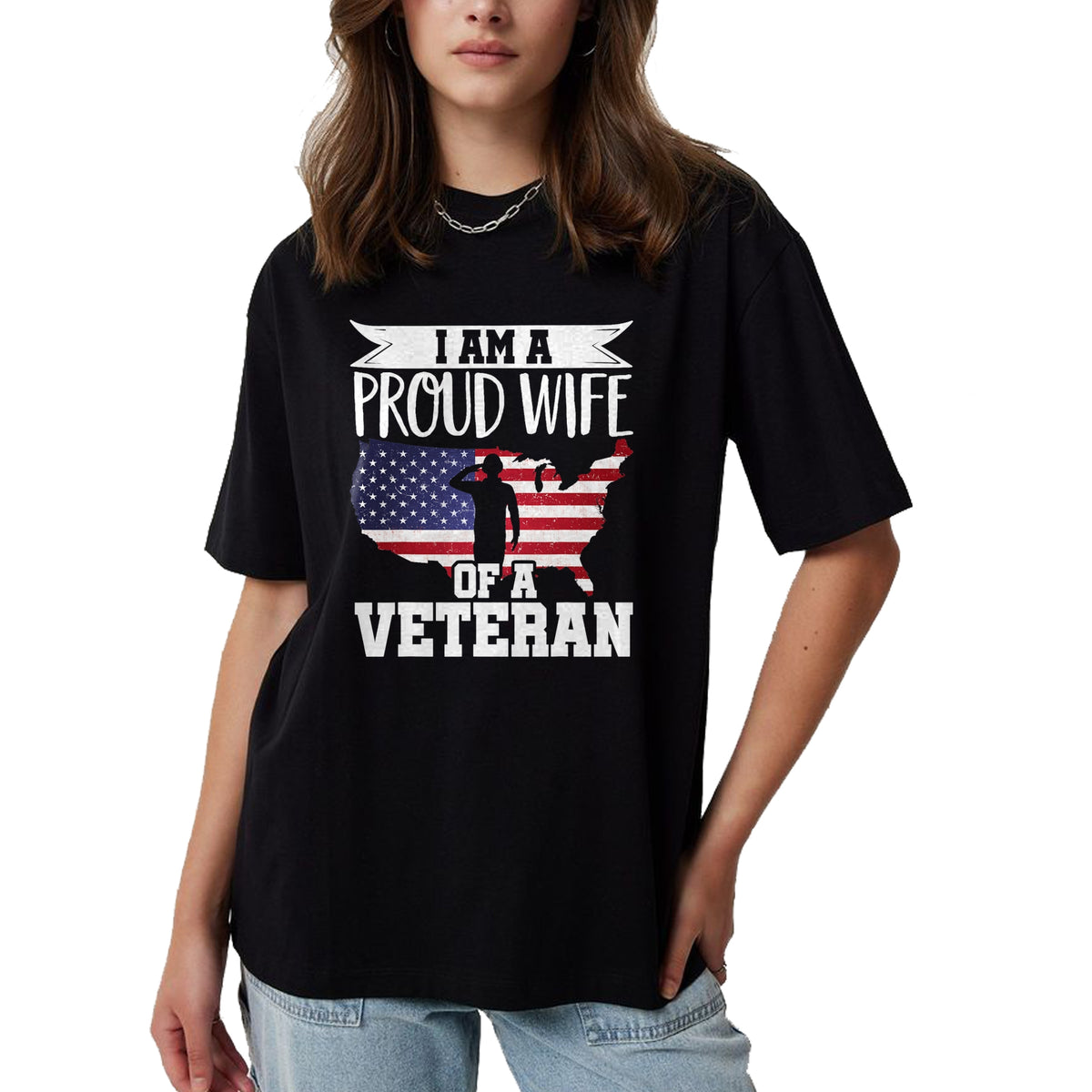 Best Wife Shirt, Wife and Husband Unisex T-Shirt/Hoodie/Sweatshirt HLT00 - Gift for wife T shirt, lucky wife   Proud Wife Of Veteran Nothing Scares Patriotic Veterans Day T-Sh
