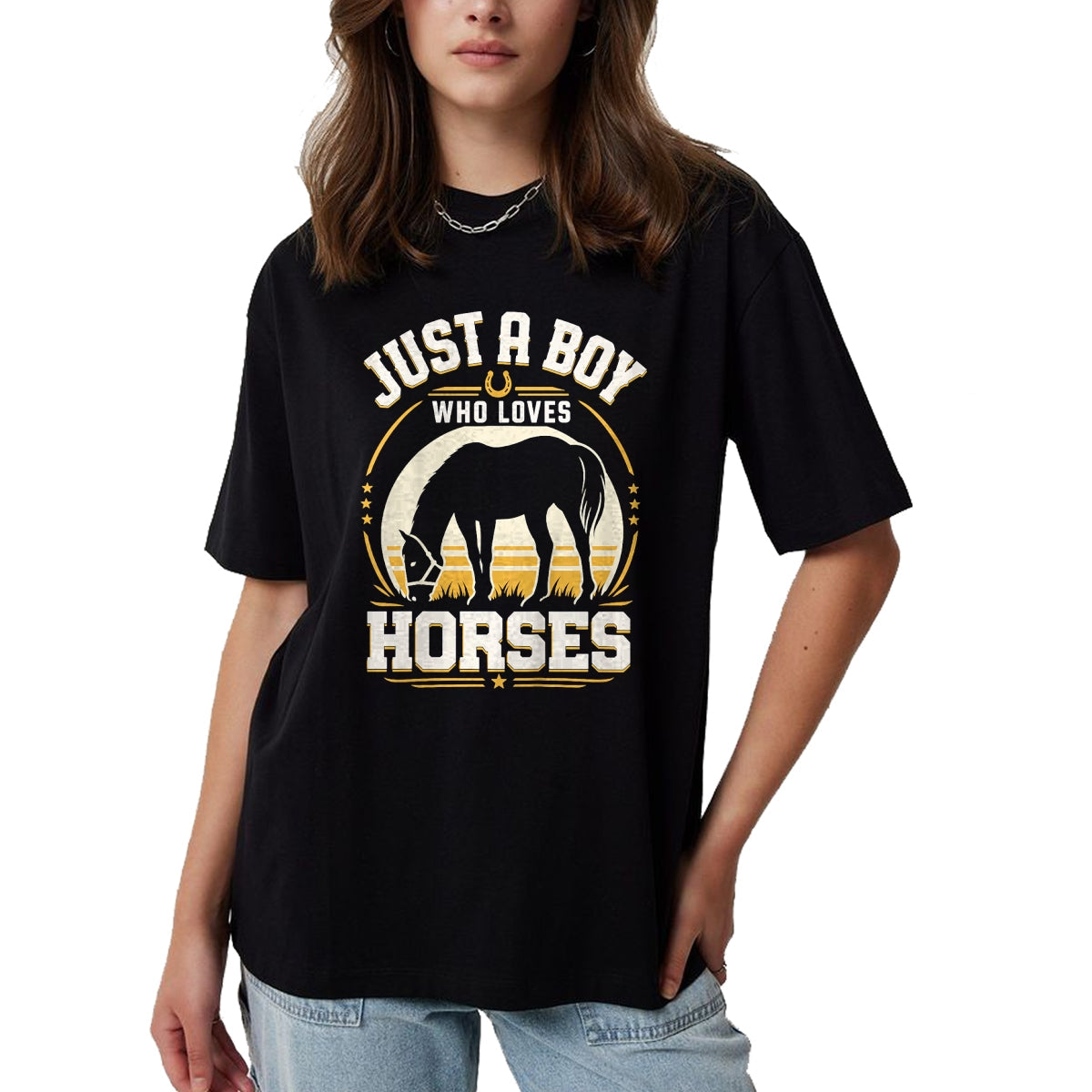 Best Horse Lover Shirt , Funny Horse UnisexT-Shirt/Hoodie/Sweatshirt HLT00 - Kids Just A Boy Who Loves Horses Funny Horse Lover T-Shirt