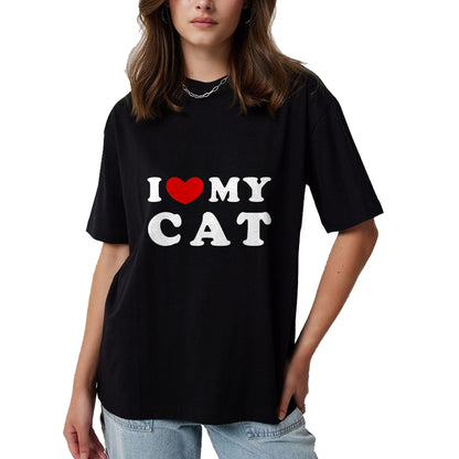 Cat Love Shirt, Funny Cat Lover Gift UnisexT-Shirt/Hoodie/Sweatshirt HLT00 - I Love My Cat, I Heart My Cat T-Shirt, Men, Pink Heather, X-Large