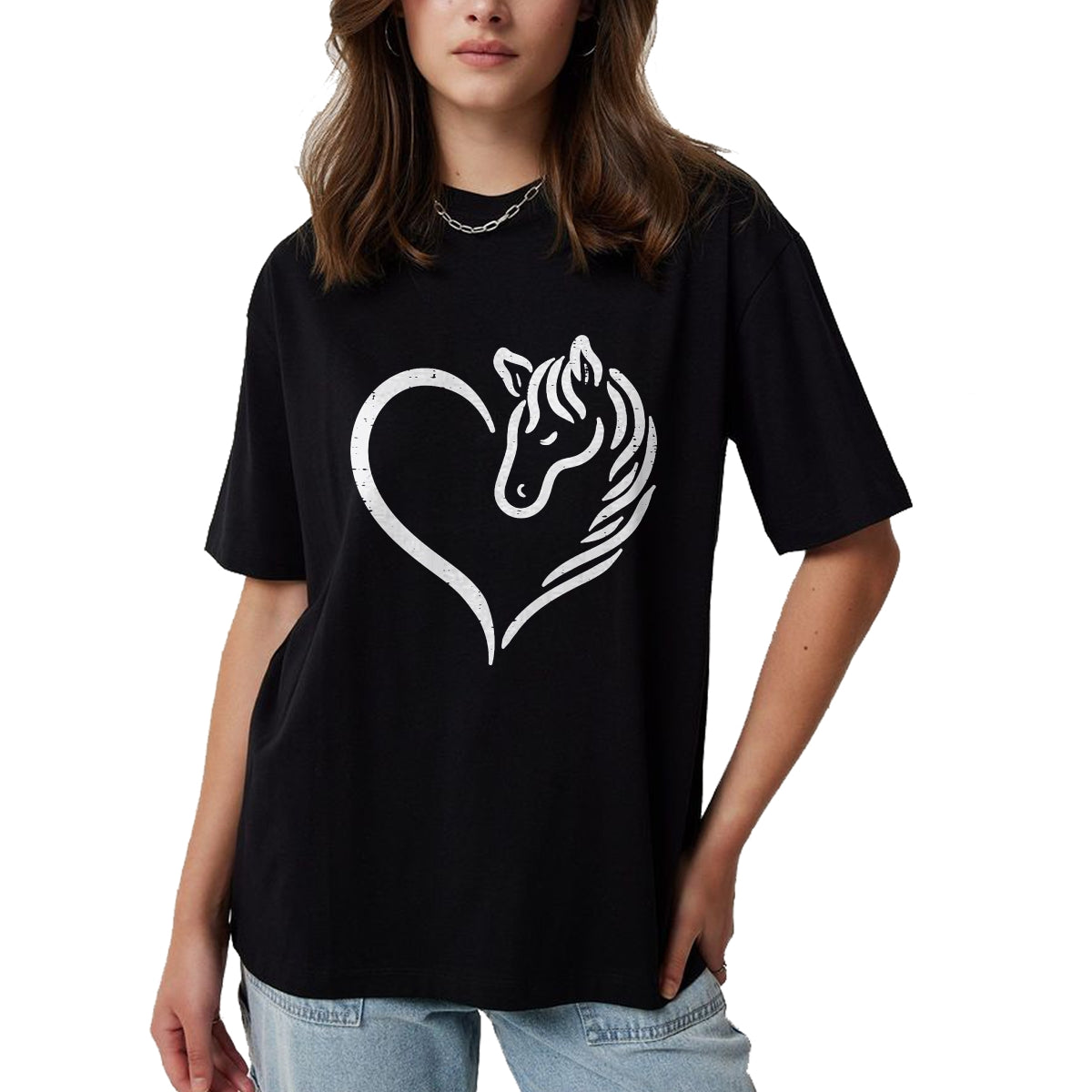 Best Horse Lover Shirt , Funny Horse UnisexT-Shirt/Hoodie/Sweatshirt HLT00 - Heart Horse Cute Love Equestrian Women Girls Kids Teens T-Shirt