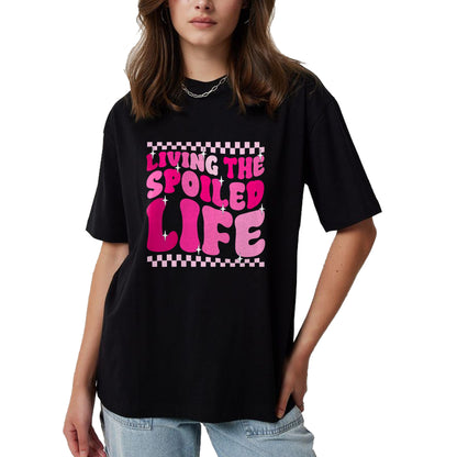 Best Wife Shirt, Wife and Husband Unisex T-Shirt/Hoodie/Sweatshirt HLT00 - Gift for wife T shirt, spoiled wife   Womens Living The Spoiled Life Spoiled Wife V-Neck T-Shirt