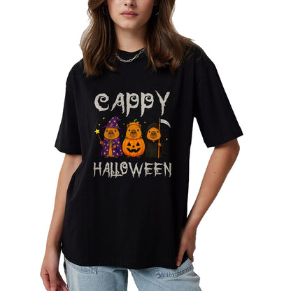 Cute Capybara Shirt, Funny Capybara UnisexT-Shirt/Hoodie/Sweatshirt HLT00 - Cappy Halloween Funny Capybara Witch Pumpkin Reaper Spooky T-Shirt