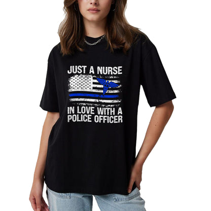 Funny Nurse Shirt, Nurse Unisex T-Shirt/Hoodie/Sweatshirt HLT00 - Nurse In Love Police Officer Wife Nurse Police Wife Nurse T-Shirt