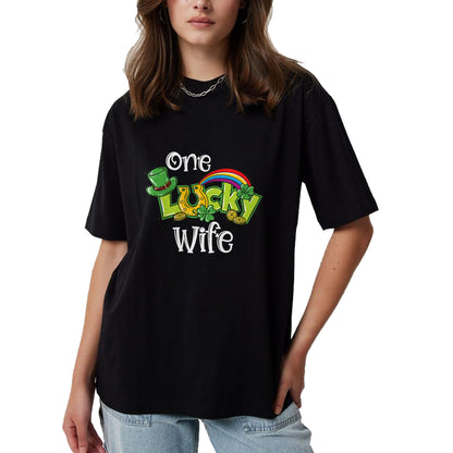 Best Wife Shirt, Wife and Husband Unisex T-Shirt/Hoodie/Sweatshirt HLT00 - Gift for wife T shirt, lucky wife   One Lucky Wife St Patricks Day Shirt One Lucky Wife T-Shirt (1)