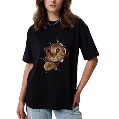 Cat Love Shirt, Funny Cat Lover Gift UnisexT-Shirt/Hoodie/Sweatshirt HLT00 - Sweet Kitten Torn Cloth - Funny Cat Lover Cat Owner Cat Lady Long Sleeve T-Shirt
