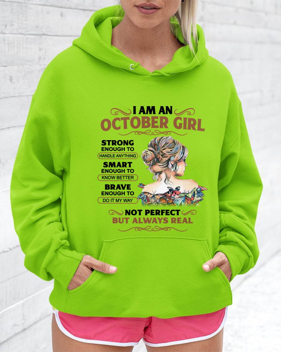 OCTOBER – INSPIRATIONAL WOMEN’S SHIRT NOT PERFECT BUT REAL - FOR WOMEN - TLEE10 (SKU2604-159-10)