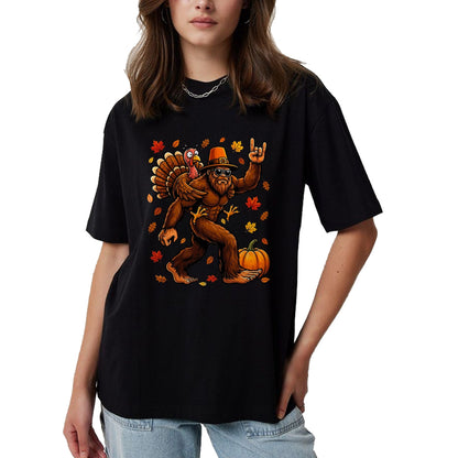 Best Thanksgiving Family Shirt , Funny Thanksgiving UnisexT-Shirt/Hoodie/Sweatshirt HLT00 - Bigfoot Funny Turkey Pumpkin Thanksgiving Day Boys Men T-Shirt