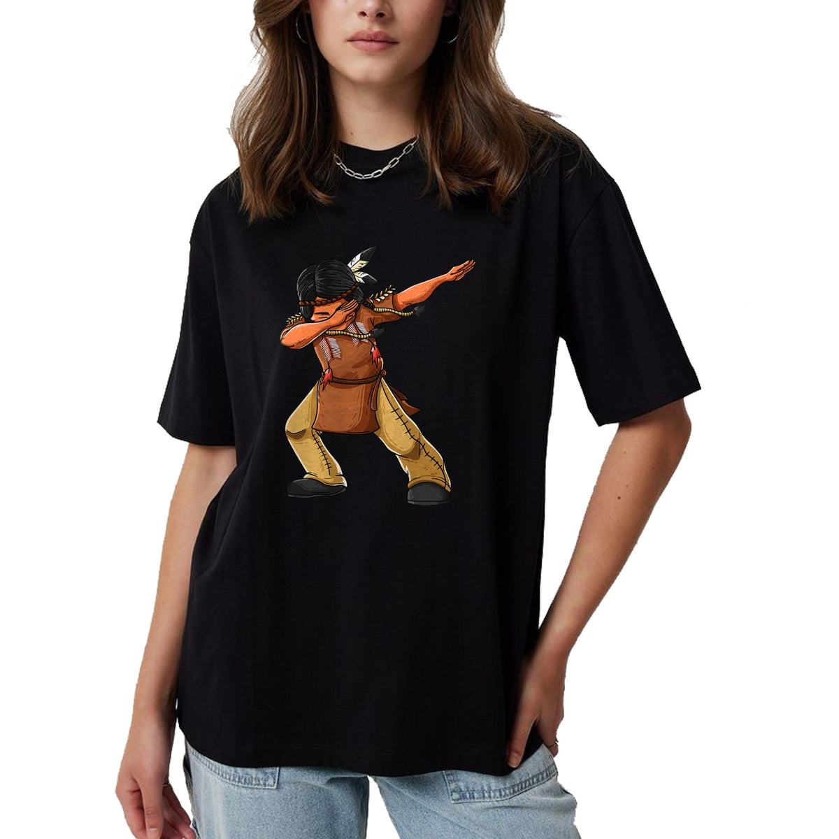 Native American T-Shirts, Vintage Native American Unisex T-Shirt/Hoodie/Sweatshirt HLT00 - Dabbing Indian Funny Cute Native American Dance Dab Gift