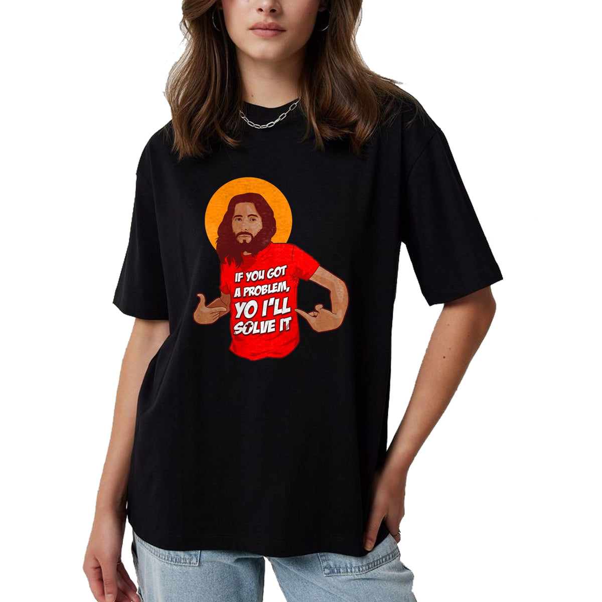 Christian Tee, Christian Faith Unisex T-Shirt/Hoodie/Sweatshirt HLT00 - Funny Jesus Christian Meme Yo I_ll Solve It Christmas T-Shirt
