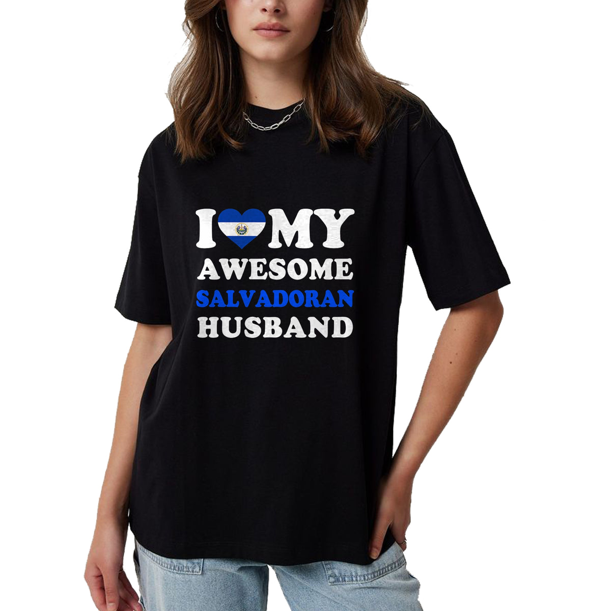 Best Wife Shirt, Wife and Husband Unisex T-Shirt/Hoodie/Sweatshirt HLT00 - I love My Awesome Salvadoran Husband Funny T-Shirt