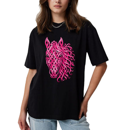 Best Horse Lover Shirt , Funny Horse UnisexT-Shirt/Hoodie/Sweatshirt HLT00 - Pink Ribbon Horse Breast Cancer Awareness T-Shirt