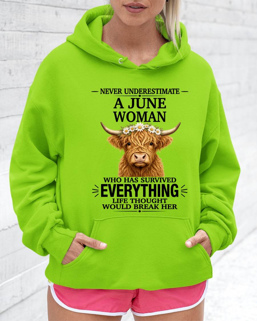 JUNE WOMAN HIGHLAND COW SHIRT - FOR WOMEN - TLEE06 (SKU2606-158-06)