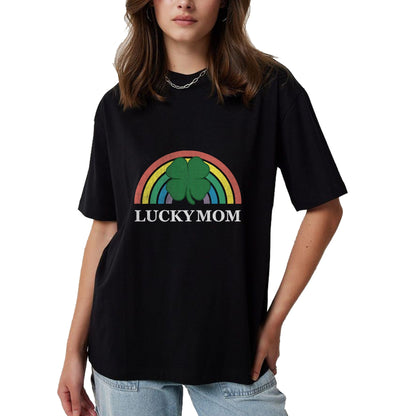 Gift for Mom Shirt, Funny Mom Unisex T-Shirt/Hoodie/Sweatshirt HLT00 - Lucky Mom Shamrock St. Patricks Day Rainbow Saint Paddys T-Shirt