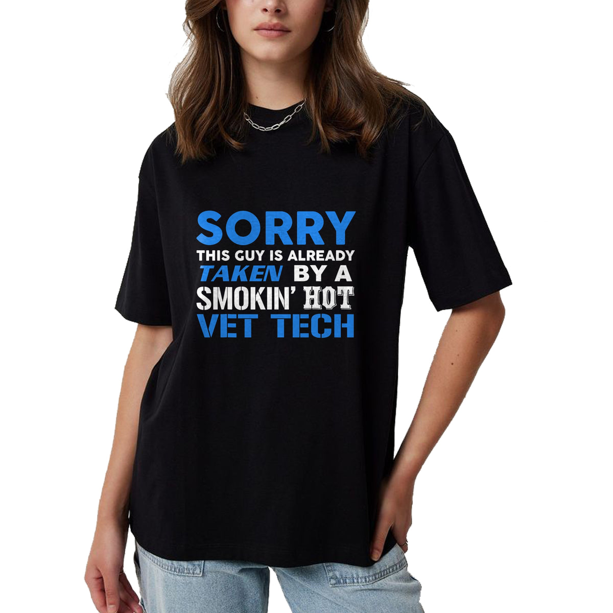 Best Wife Shirt, Wife and Husband Unisex T-Shirt/Hoodie/Sweatshirt HLT00 - This Guy Taken By A Smokin Hot Vet Tech Husband T-Shirt