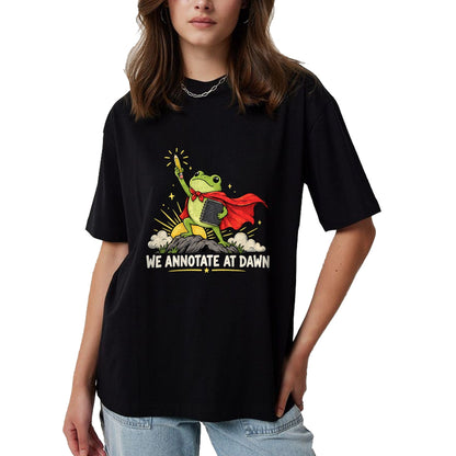 Best Teacher Shirt, Funny Teacher UnisexT-Shirt/Hoodie/Sweatshirt HLT00 - We Annotate At Dawn Frog English Teacher Back to School T-Shirt