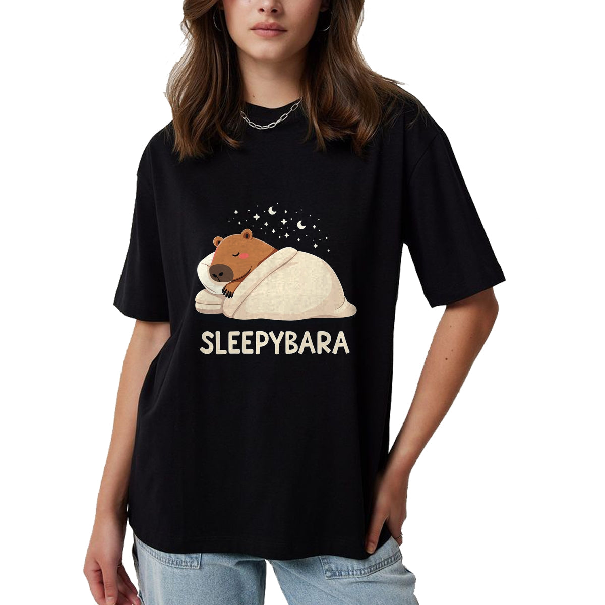 Cute Capybara Shirt, Funny Capybara Unisex T-Shirt/Hoodie/Sweatshirt HLT00 - Capybara Sleep Pajamas Sleepybara T-Shirt