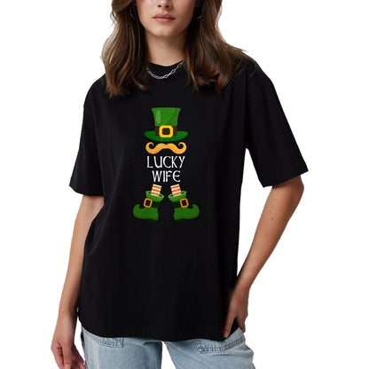 Best Wife Shirt, Wife and Husband Unisex T-Shirt/Hoodie/Sweatshirt HLT00 - Gift for wife T shirt, lucky wife   Lucky Wife Leprechaun Matching Family St Patricks Day T-Shirt