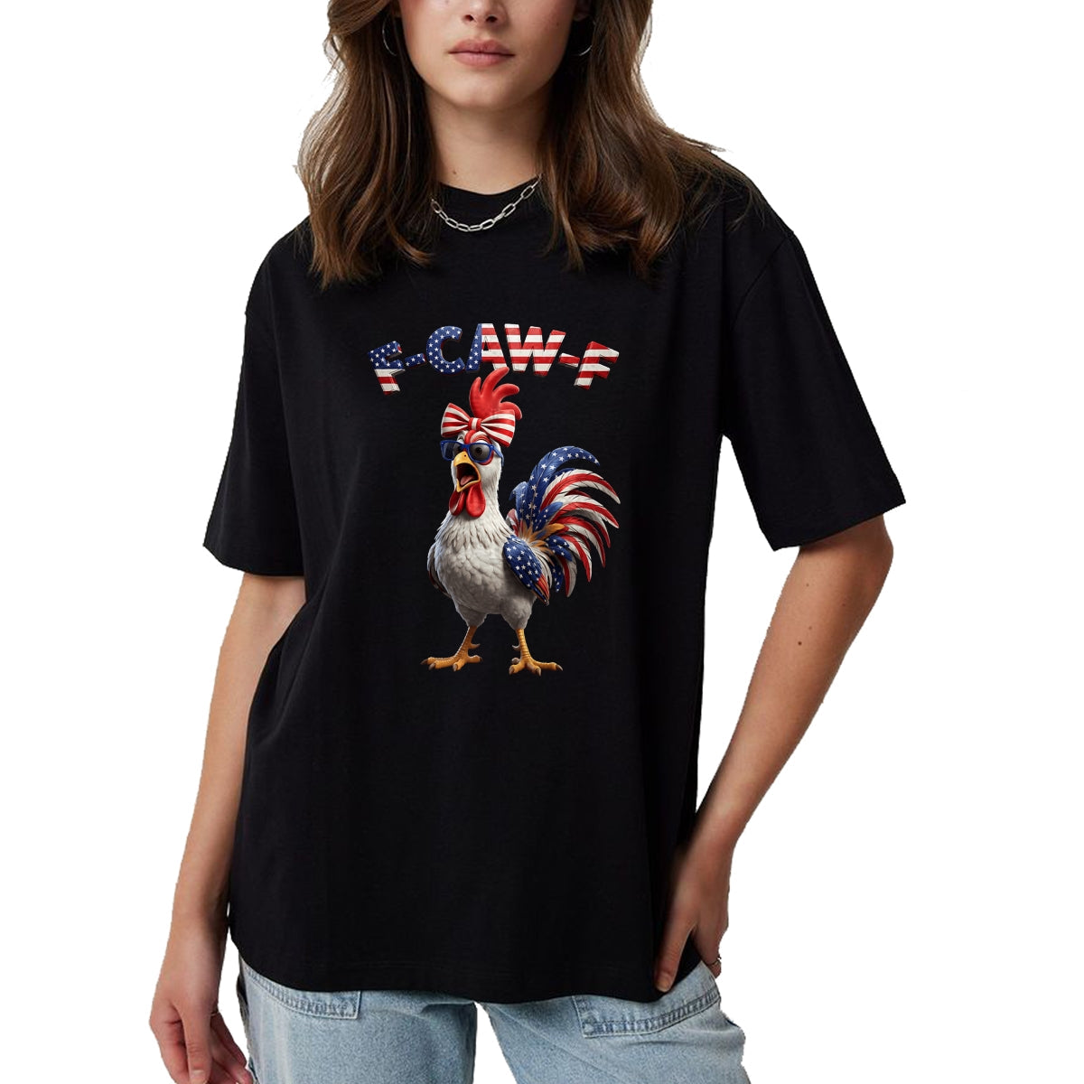 Best Farmer Life Shirt, Funny Farmer UnisexT-Shirt/Hoodie/Sweatshirt HLT00 - F Caw F Rooster 4th of July American Flag Fawk Chicken Humor T-Shirt