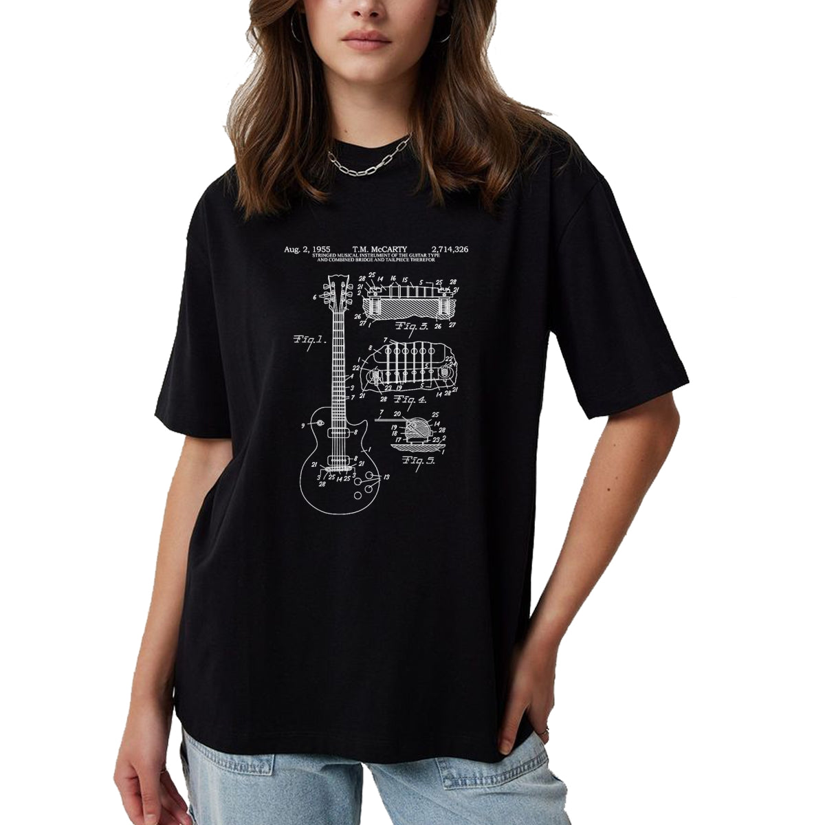 Guitar Lover Shirt, Funny Guitar UnisexT-Shirt/Hoodie/Sweatshirt HLT00 - Guitar Schematic Blueprint Vintage Rocker Band Guitar Player T-Shirt