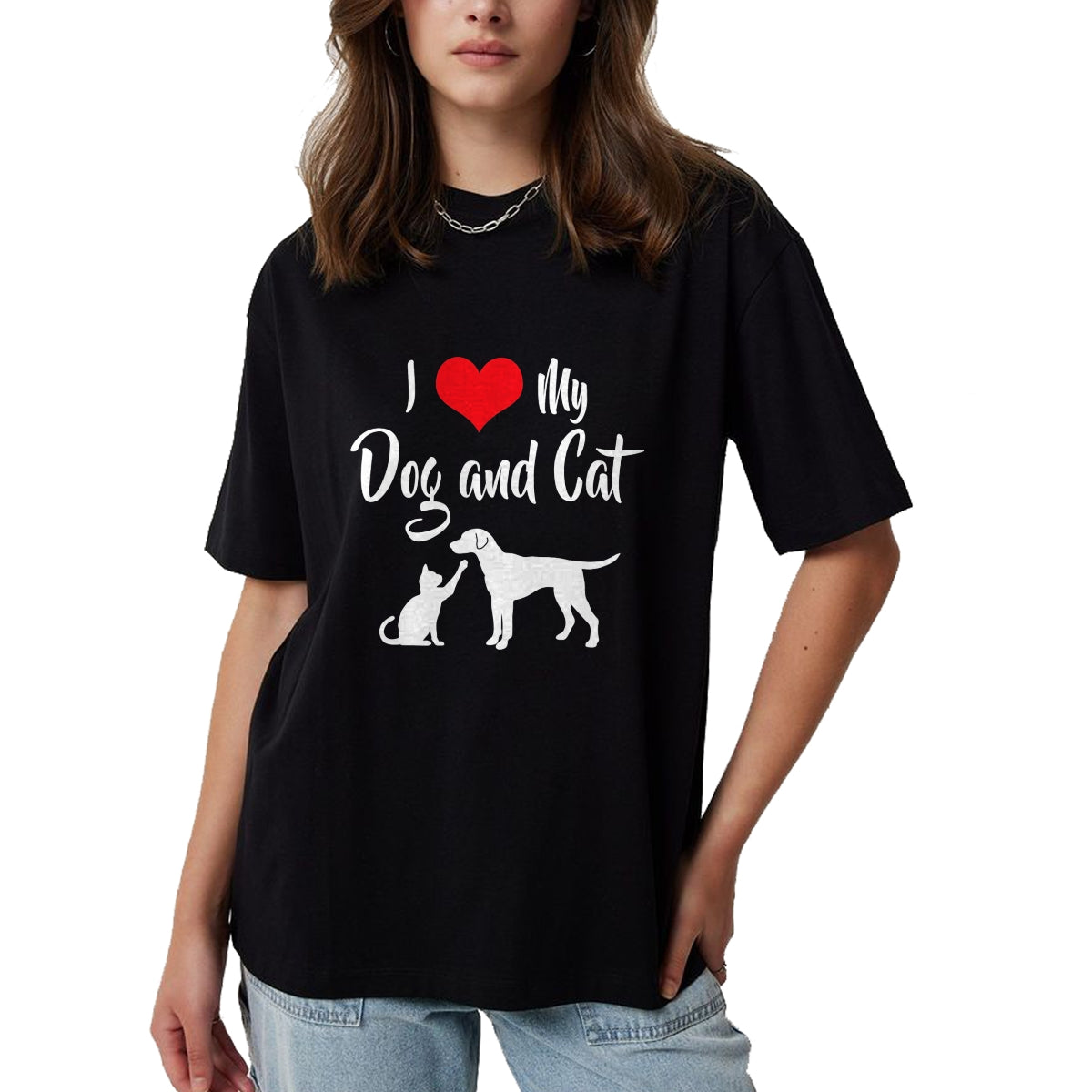 Cat Love Shirt, Funny Cat Lover Gift UnisexT-Shirt/Hoodie/Sweatshirt HLT00 - I Love My Dog And Cat T-Shirt
