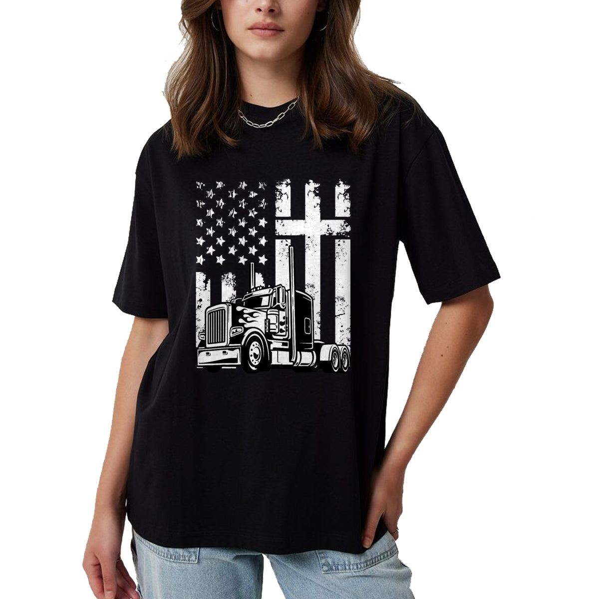 Best Truck Driver Life Shirt, Funny Trucker UnisexT-Shirt/Hoodie/Sweatshirt HLT00 - Semi Truck American Flag Christian Truck Driver Patriotic T-Shirt