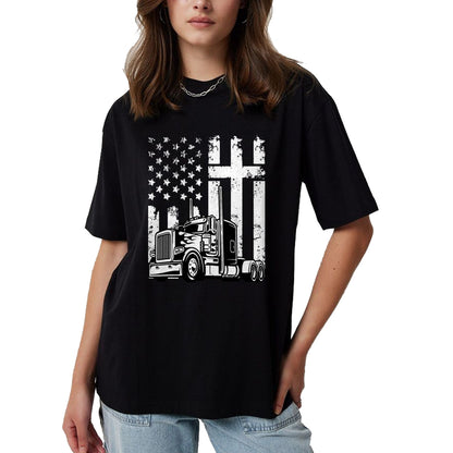 Best Truck Driver Life Shirt, Funny Trucker UnisexT-Shirt/Hoodie/Sweatshirt HLT00 - Semi Truck American Flag Christian Truck Driver Patriotic T-Shirt