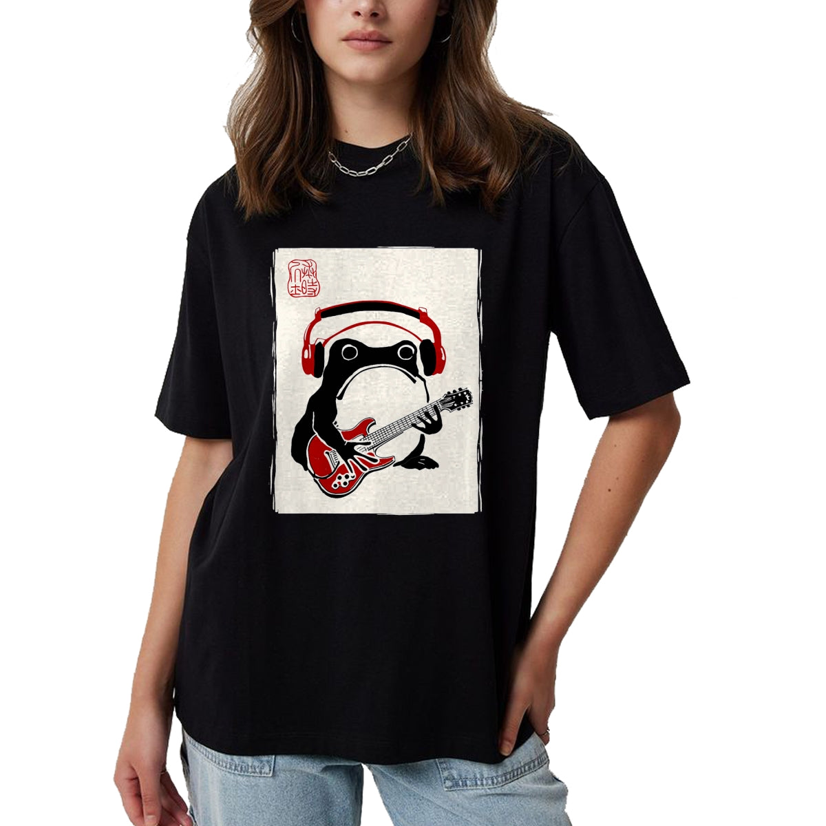 Guitar Lover Shirt, Funny Guitar UnisexT-Shirt/Hoodie/Sweatshirt HLT00 - Funny Grumpy Frog Guitar Rock Music Kawaii Japanese T-Shirt