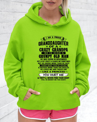 NOVEMBER - PROUD GRANDDAUGHTER OF A CRAZY GRANDPA - FROM GRANDPA - TLEE11 (SKU2607-114-11)