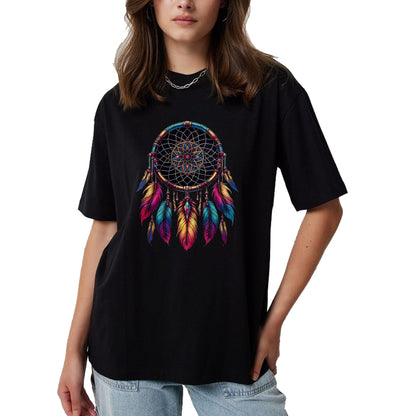 Native American T-Shirts, Vintage Native American Unisex T-Shirt/Hoodie/Sweatshirt HLT00 - Colorful Dreamcatcher Feather Native American Indian Art