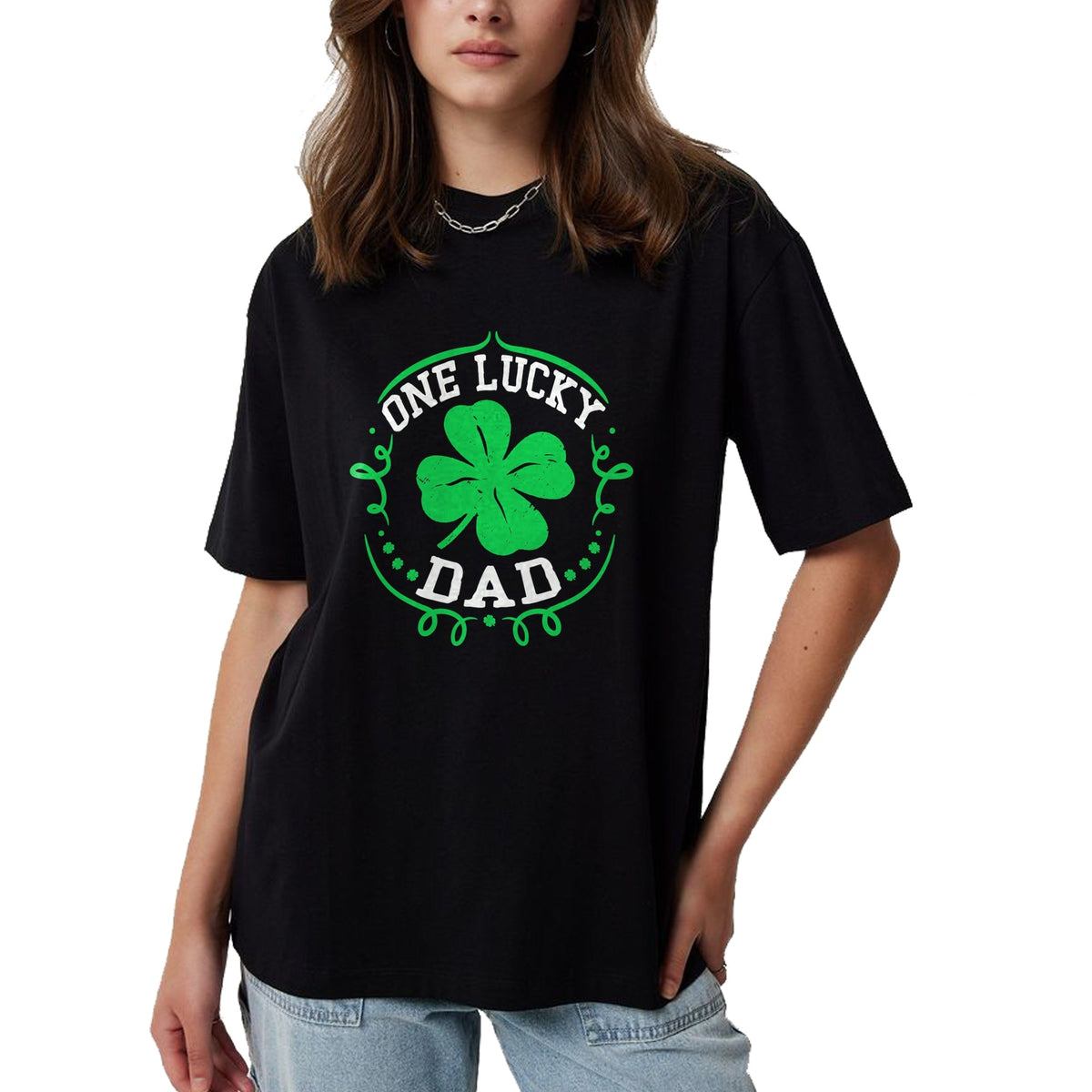 Gift for Dad Shirt, Funny Dad Unisex T-Shirt/Hoodie/Sweatshirt HLT00 – Mens One Lucky Dad Shirt Funny St Patricks Day Gift For Daddy Men T-Shirt