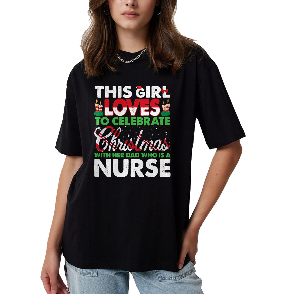 Funny Nurse Shirt, Nurse Unisex T-Shirt/Hoodie/Sweatshirt HLT00 - This Girl Loves Her Nurse Dad - Nurse's Daughter T-Shirt
