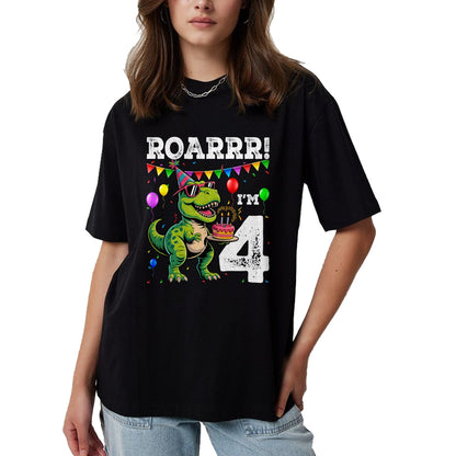 Best Dinosaur Lover Shirt, Funny Dinosaur UnisexT-Shirt/Hoodie/Sweatshirt HLT00 - 4th Birthday 4 Year Old Boys Girls Roar Im Dinosaur T-Shirt