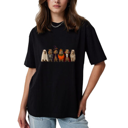 Cute Capybara Shirt, Funny Capybara Unisex T-Shirt/Hoodie/Sweatshirt HLT00 - Funny Capybara Halloween Costumes Ghost Pumpkin Skeleton T-Shirt