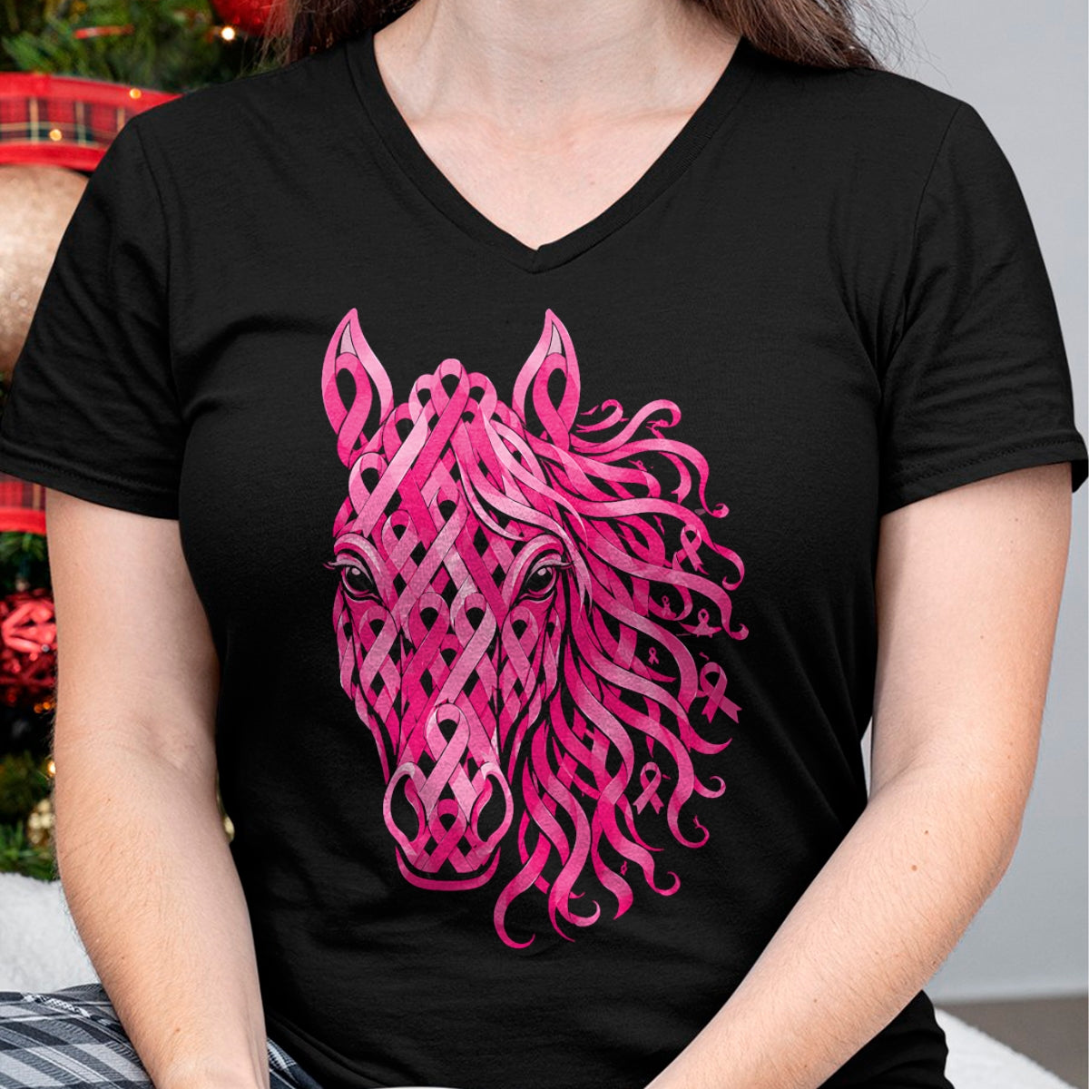 Best Horse Lover Shirt , Funny Horse UnisexT-Shirt/Hoodie/Sweatshirt HLT00 - Pink Ribbon Horse Breast Cancer Awareness T-Shirt