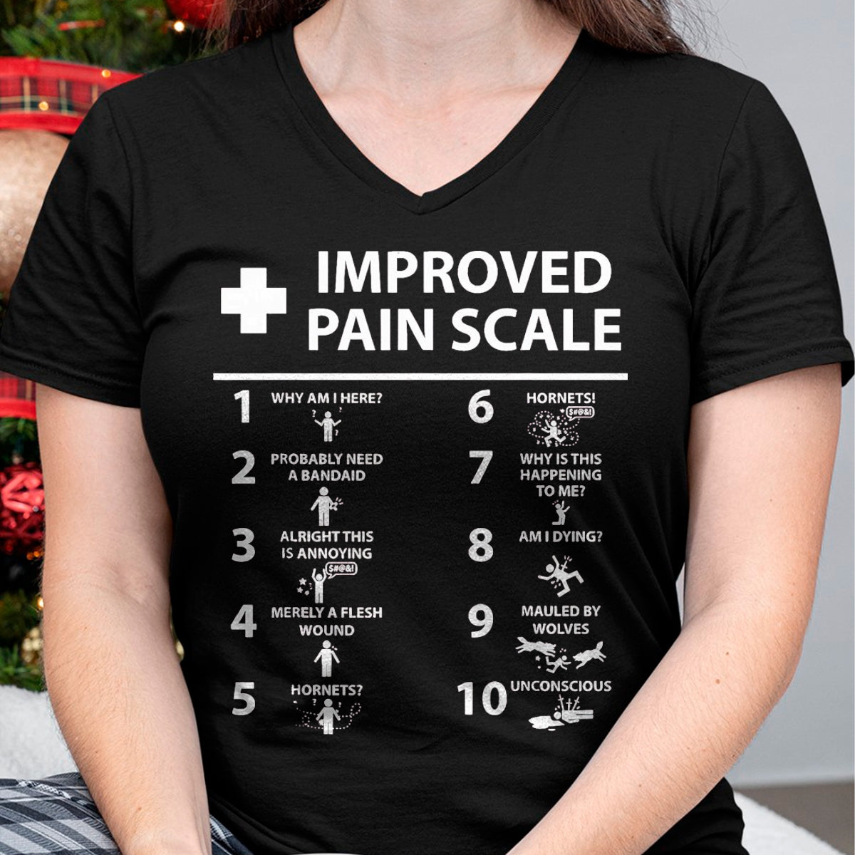 Best Doctor Shirt, Funny Doctor UnisexT-Shirt/Hoodie/Sweatshirt HLT00 - Improved Pain Scale Healthcare Nurse Pain Level Chart Doctor T-Shirt, Men, Black, 3X-Large