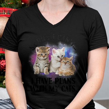 Cat Love Shirt, Funny Cat Lover Gift UnisexT-Shirt/Hoodie/Sweatshirt HLT00 - Sorry I Can_t I Have Plans with My Cat - Cat Lover Gift T-Shirt