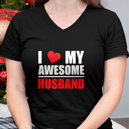 Best Wife Shirt, Wife and Husband Unisex T-Shirt/Hoodie/Sweatshirt HLT00 - I Love My Awesome Husband Romantic Gift for Wife or Husband T-Shirt