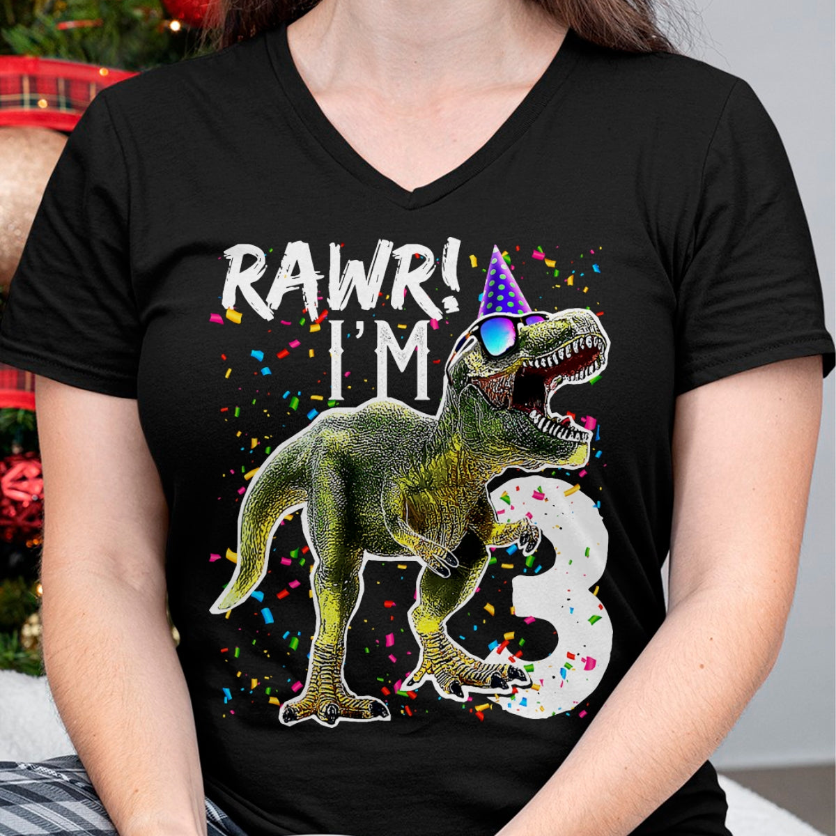 Best Dinosaur Lover Shirt, Funny Dinosaur UnisexT-Shirt/Hoodie/Sweatshirt HLT00 - Rawr I_m 3 3rd Birthday T Rex Dinosaur Party Gift for Boys T-Shirt